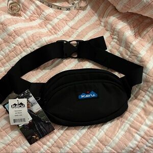 Kavu Black Belt Bag with Blue Logo Accent